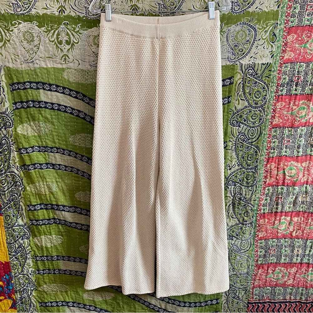 Free People Beach Oatmeal Hailey Sweater/ Pants Waffle Knit Set Size Small - Picture 7 of 16